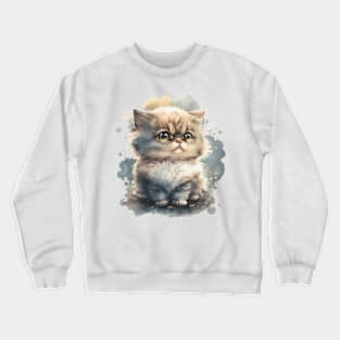 Fluffy Cat Artwork Crewneck Sweatshirt